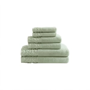 Marilyn 6-Piece Sage Green Terry Towel Set