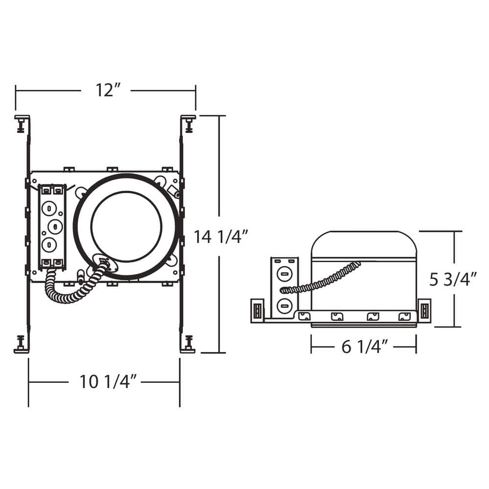 Aluminum 6-Inch Airtight LED Housing for New Construction