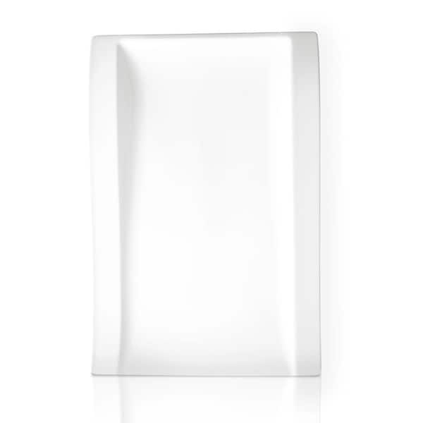 New Wave White Porcelain Large Rectangular Buffet Plate