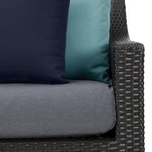 Deco 8-Piece Wicker Motion Patio Conversation Deep Seating Set with Gray Cushions
