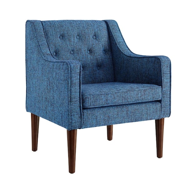 Linon Home Decor Mavis Dark Blue Tufted Back Chair