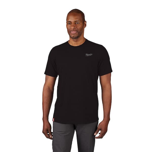 Milwaukee Men's X-Large Black Cotton/Polyester Short-Sleeve Hybrid