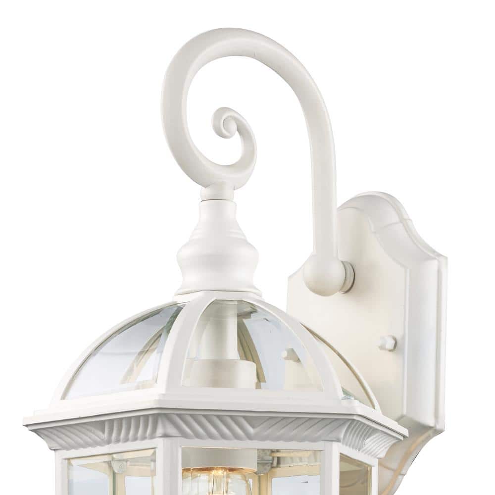 Elegant White 8'' Outdoor Wall Sconce with Weather-Resistant Finish