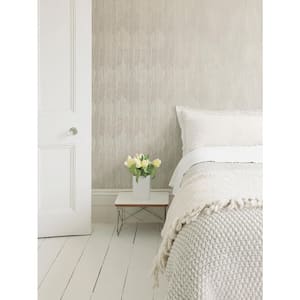 Bazaar Collection Taupe/Cream Metallic Wasabi Leaf Design Non-WOven Paper Non-Pasted Wallpaper Roll (Covers 57 sq. ft.)