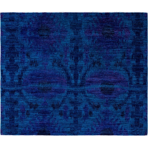 Fine Vibrance Blue 6 X 9 Hand-Knotted Wool Indoor Area Rug