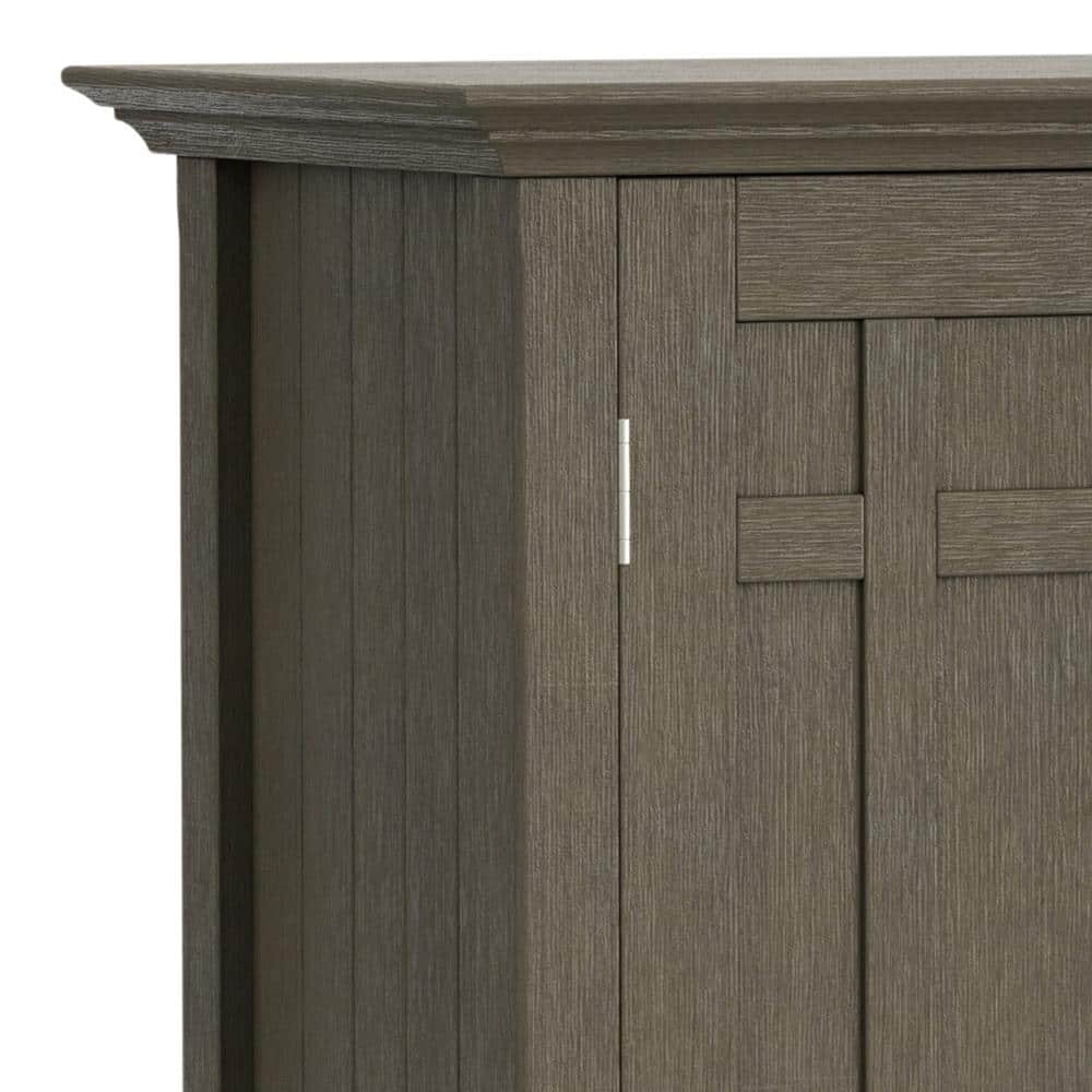 Bedford Solid Wood Farmhouse Grey Sideboard Buffet with Wine Rack