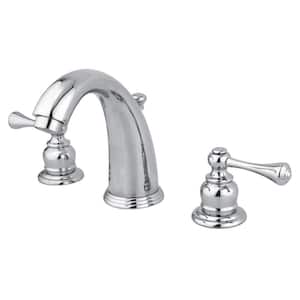 Vintage 2-Handle 8 in. Widespread Bathroom Faucets with Plastic Pop-Up in Polished Chrome