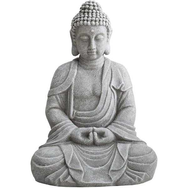 Garden Statue Gray Decorative Outdoor Buddha Statue