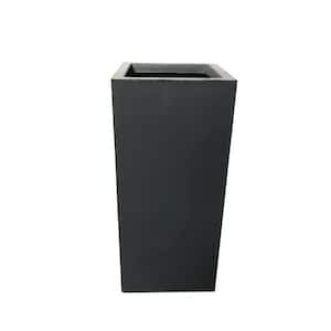 28 in. H Square Charcoal Concrete/Fiberglass Indoor Outdoor Modern Tall Planter