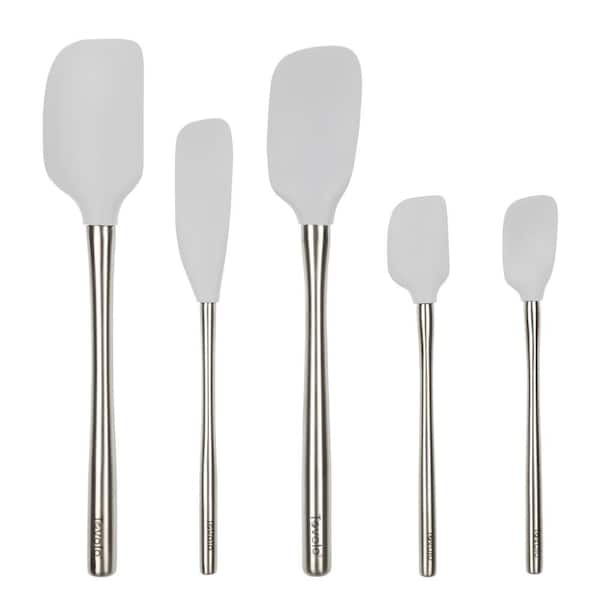 Spectrum Flex-Core Oyster Gray Stainless Steel Handled Spatula for Meal Prep (Set of 5)