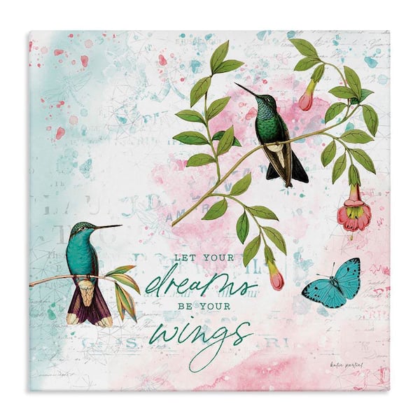 Stupell Industries Let Your Dreams Be Wings by Katie Pertiet Unframed Animal Graphic Art Print 30 in. x 30 in.