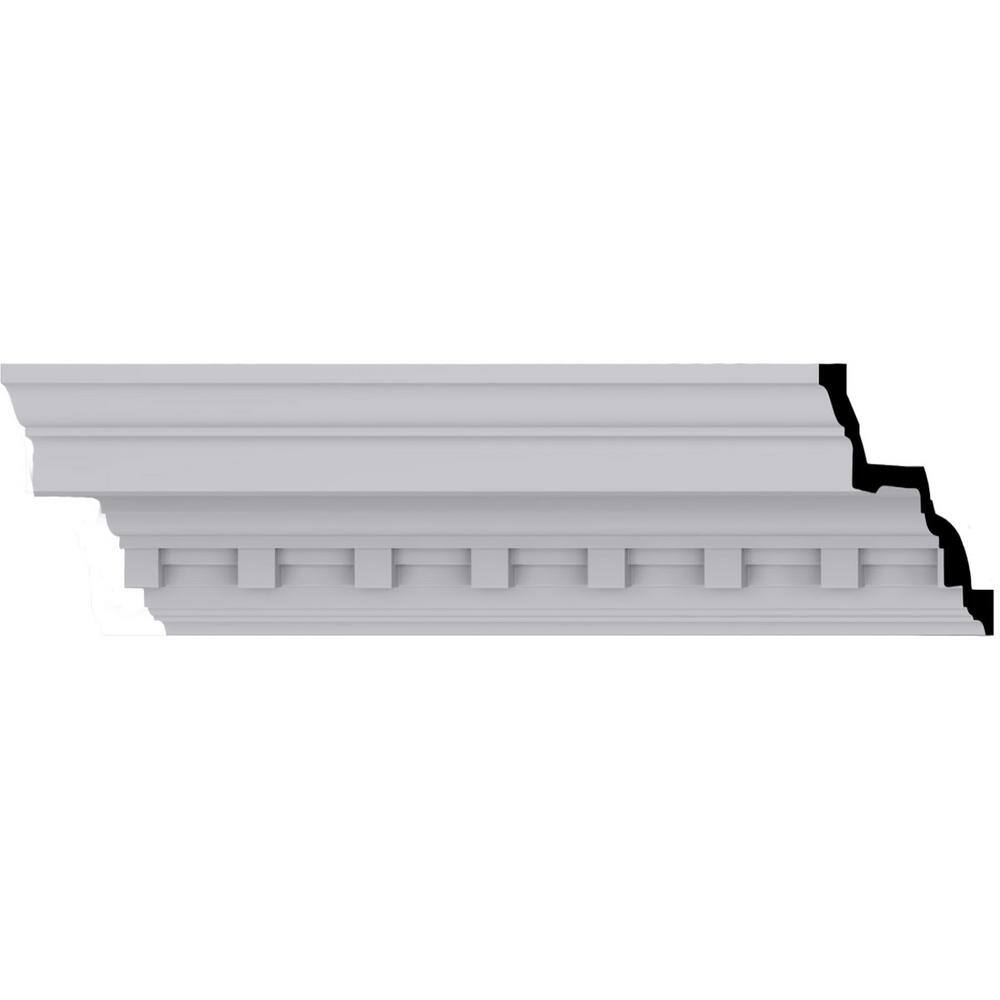 Primed White Polyurethane Dentil Crown Moulding 94 1/2"