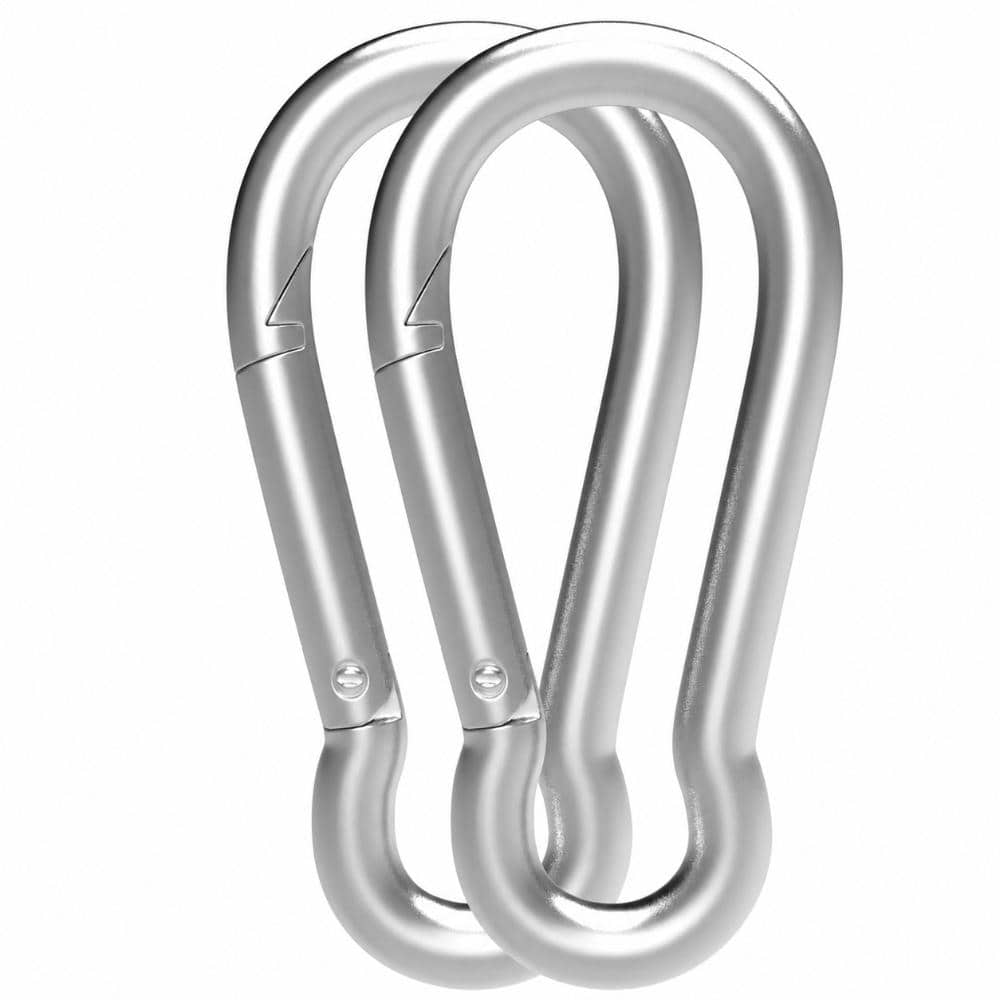 Heavy Duty Spring Snap Hook Carabiner 3.9 x 1.86 in Galvanized Steel M10 2-Pack Black or Silver for Keys, Swing price history on PriceWatchPro