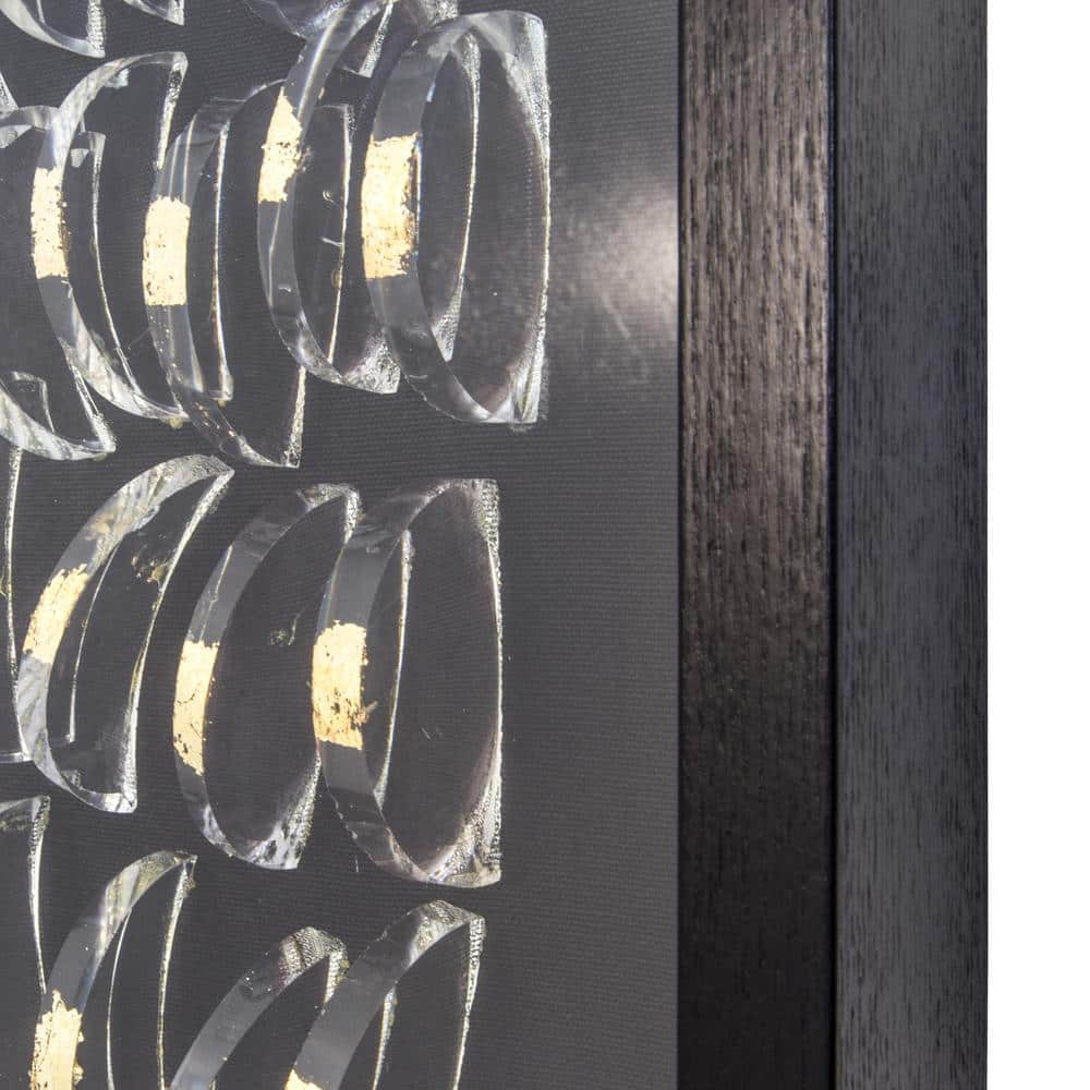 Cloud Chamber II Black and Gold Acrylic Shadowbox Wall Art