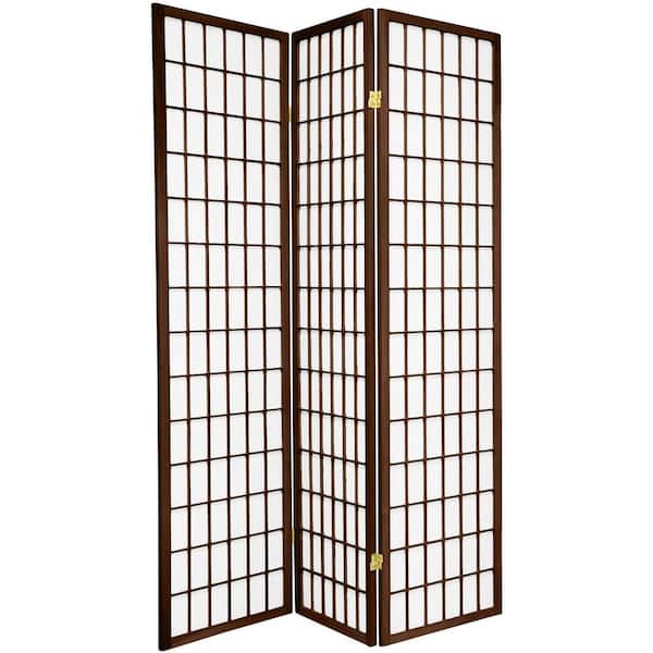 Oriental Furniture 6 ft. Walnut 3-Panel Room Divider