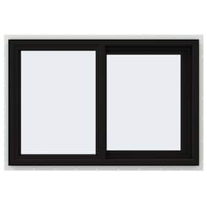 36 in. x 24 in. V-4500 Series Black FiniShield Vinyl Right-Handed Sliding Window with Fiberglass Mesh Screen