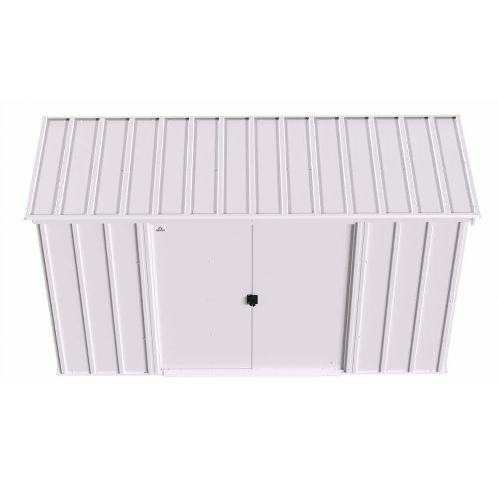 10 ft. x 4 ft. Flute Grey Galvanized Steel Storage Shed