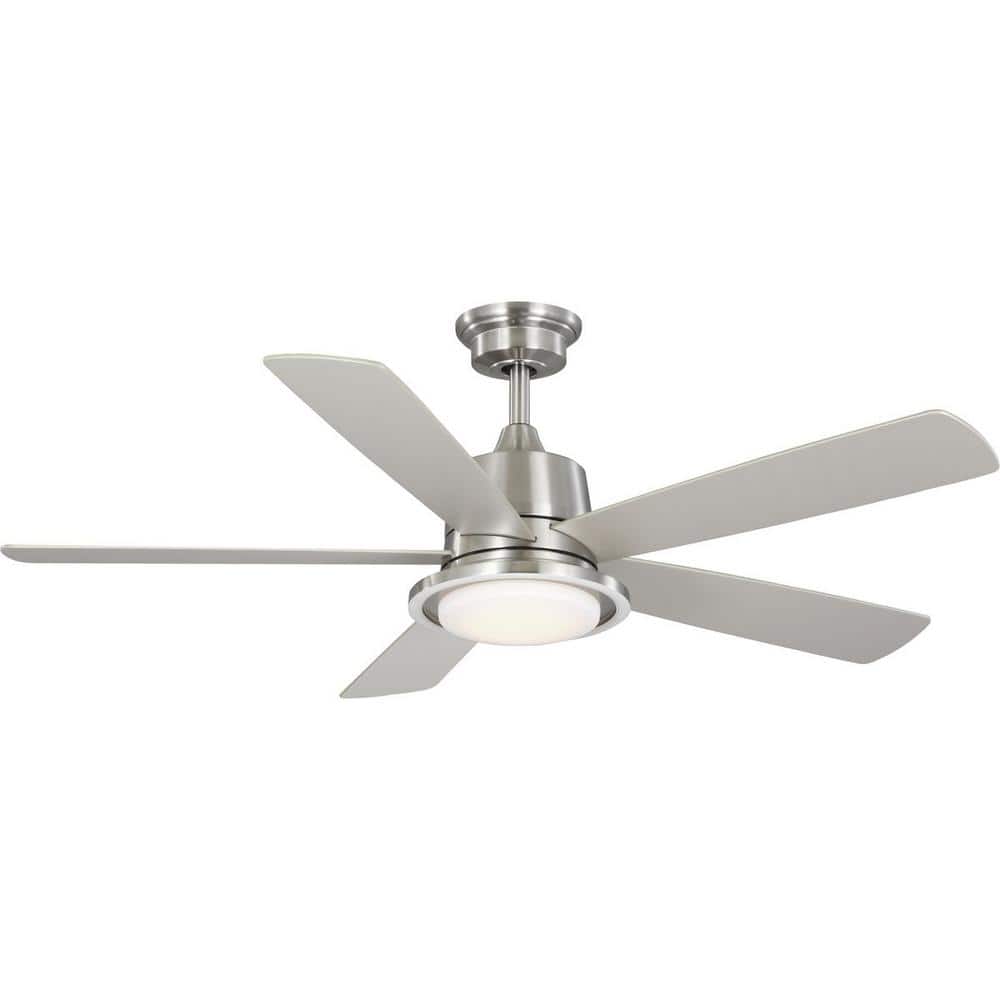 Tarsus 52-Inch Brushed Nickel Ceiling Fan with LED Light