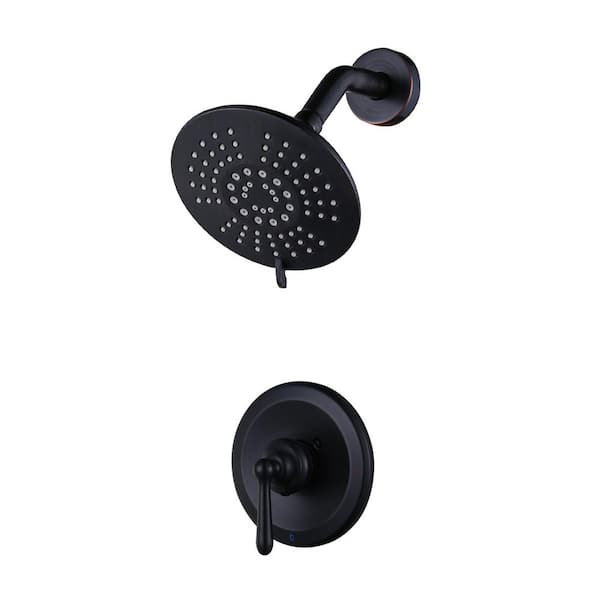 Single Handle 5-Spray Fixed Shower Faucet 1.8 GPM with Adjustable Head in Oil Rubbed Bronze (Valve Included)