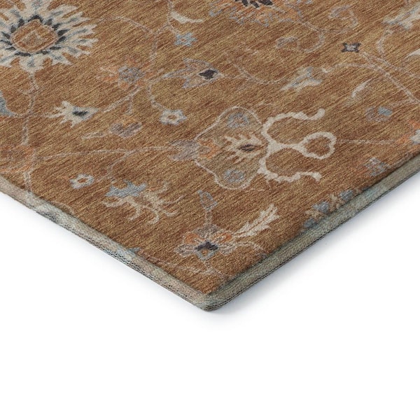Mayfield Premium Machine Washable Abstract AMF1137 Copper 8 ft. x 10 ft. Area Rug