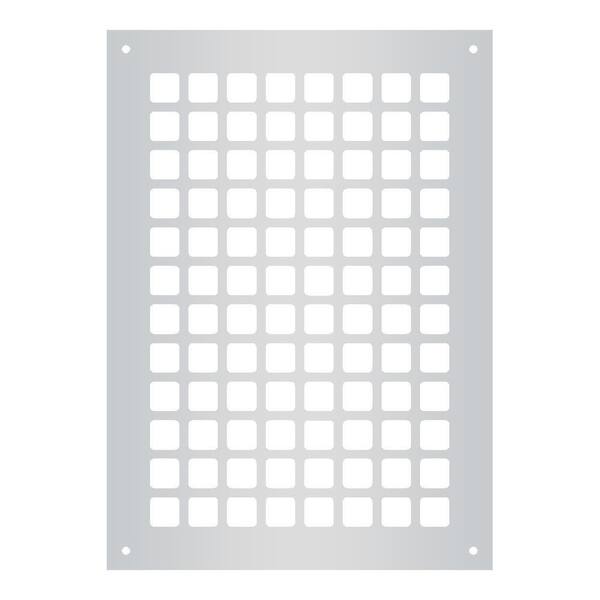 Reggio Registers Square Series 12 in. x 8 in. Steel Grille, Silver with Mounting Holes