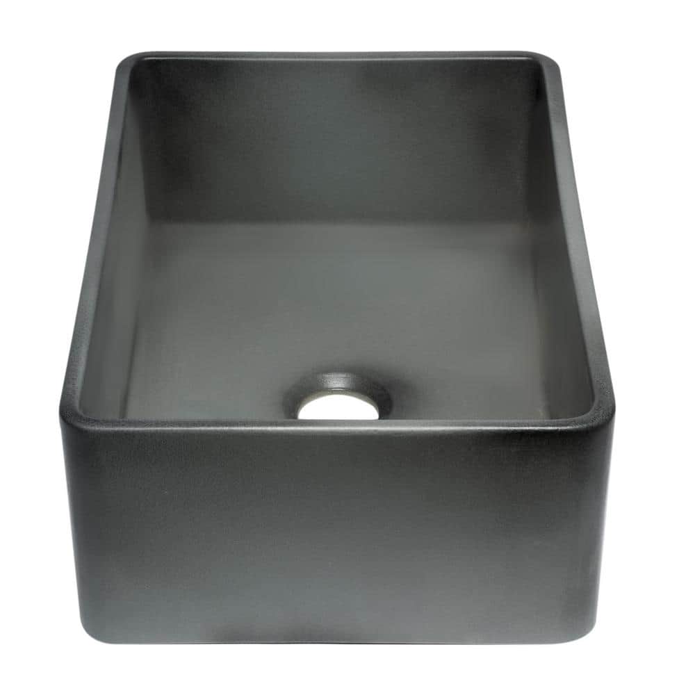 30'' Concrete Gray Fireclay Farmhouse Kitchen Sink