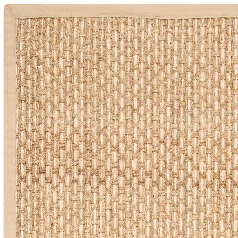 Beige Cotton Hand-Knotted Non-Slip Area Rug, 5'x8'
