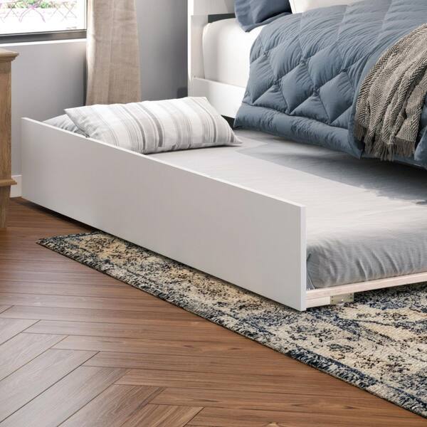 AFI Canyon White Solid Wood Frame King Platform Bed with