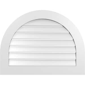 34 in. x 26 in. Round Top Surface Mount PVC Gable Vent: Functional with Standard Frame