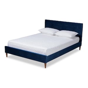 Frida Navy Blue Full Platform Bed