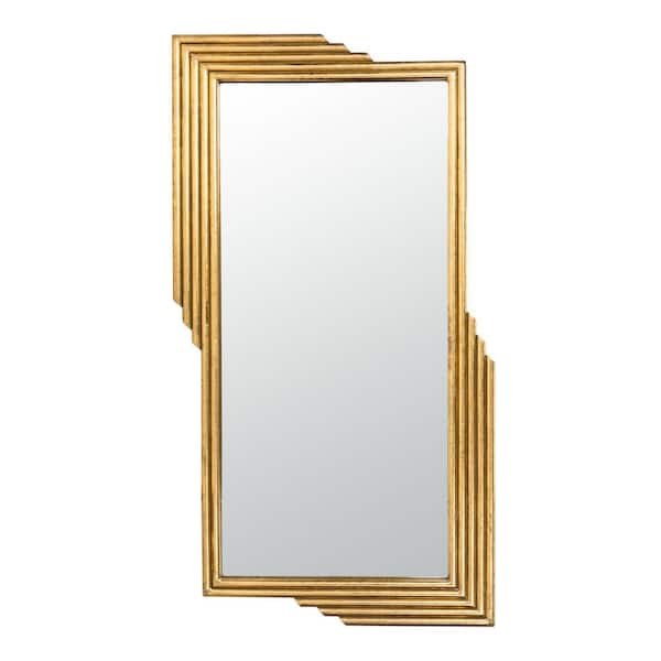 SAFAVIEH Trenla 26.5 in. X 48 in. Gold Foil Framed Mirror MRR3014A