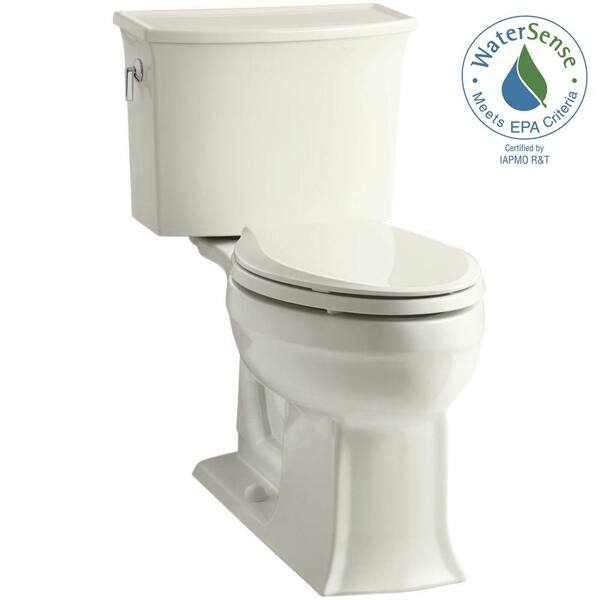 Kohler 3505-TR-0 Wellworth Classic Two-piece Elongated 1.6 Gpf Toilet With Tank Cover Locks, Less Seat - Two Piece Toilets