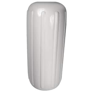 6 in. x 15 in. Center Hole Ribbed Fender in White