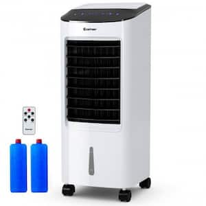 24 in. 3 Speed Evaporative Portable Air Cooler Tower Fan Humidifier in White with Remote Control