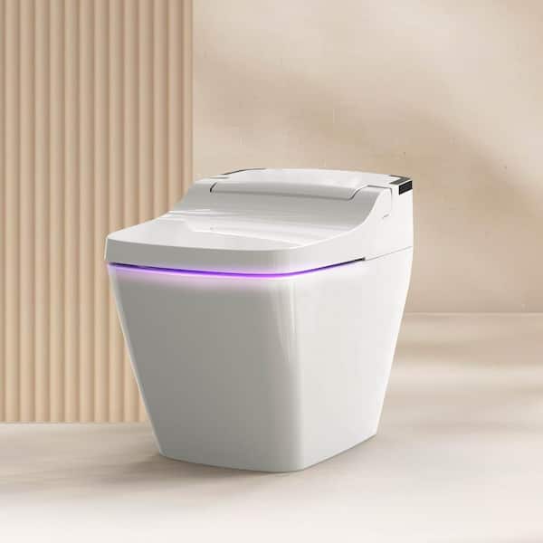 VOVO Stylement Tankless Smart Bidet One Piece Toilet Square in White, UV LED, Auto Flush, Heated Seat, Made in Korea
