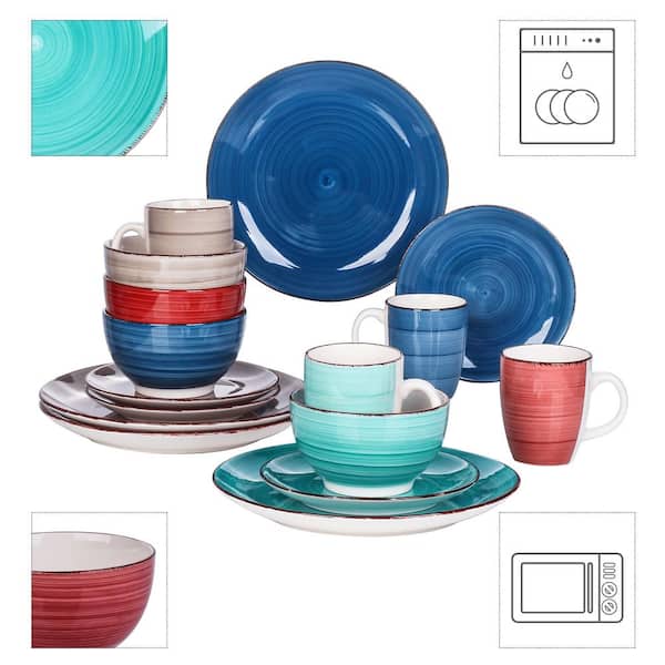 Details about   vancasso Bella Stoneware 16-Piece Dinnerware Set Plates Mugs Bowls Service for 4 