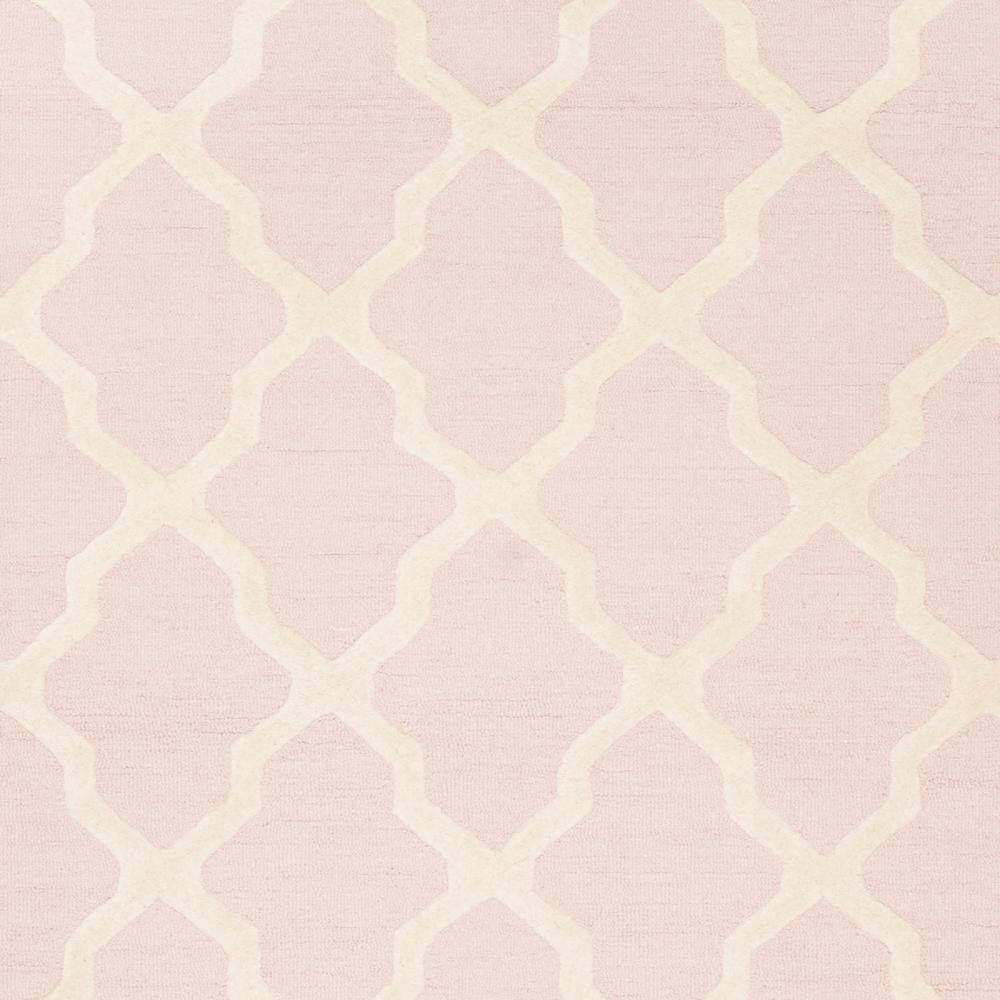 Light Pink and Ivory Hand-Tufted Wool Area Rug