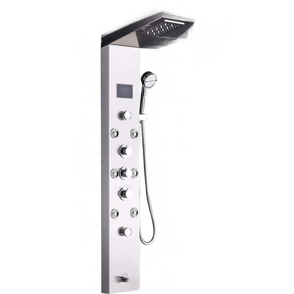 Contemporary Shower Panel Tower System with Handheld Sprayer, Rain Massage Body Jets, Tub Spout, 6-Function Faucet price history on PriceWatchPro