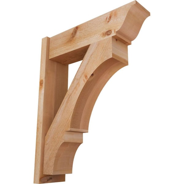 Ekena Millwork 8 in. x 36 in. x 28 in. Balboa Traditional Rough Sawn Western Red Cedar Outlooker