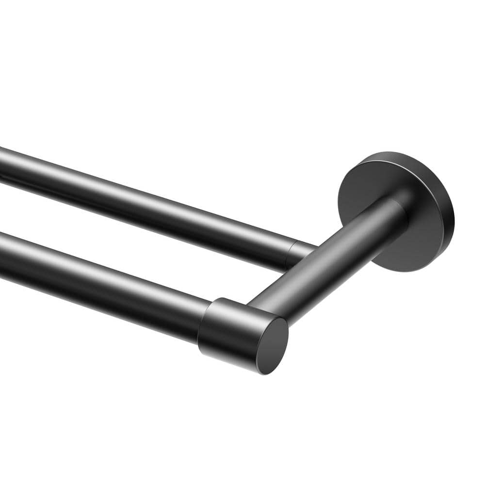 Gatco Reveal 24 In. Double Towel Bar In Matte Black 4664MX - The Home Depot