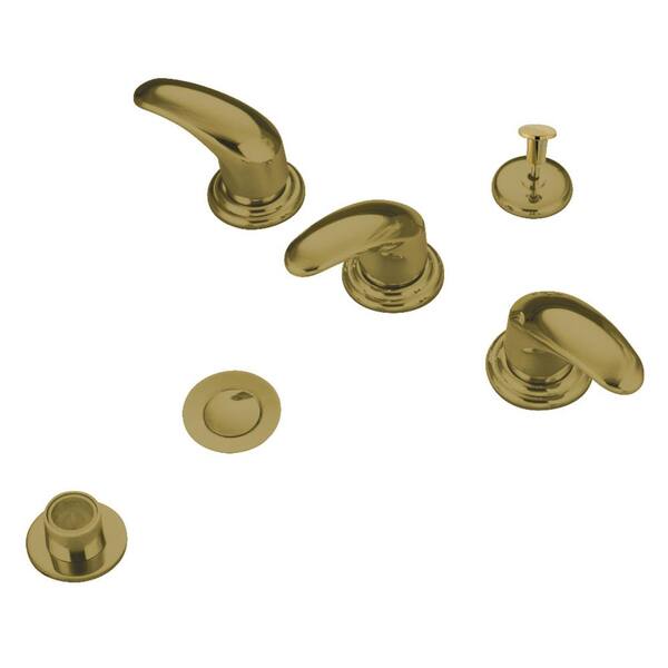 Kingston Brass Legacy 3-Handle Bidet Faucet in Polished Brass