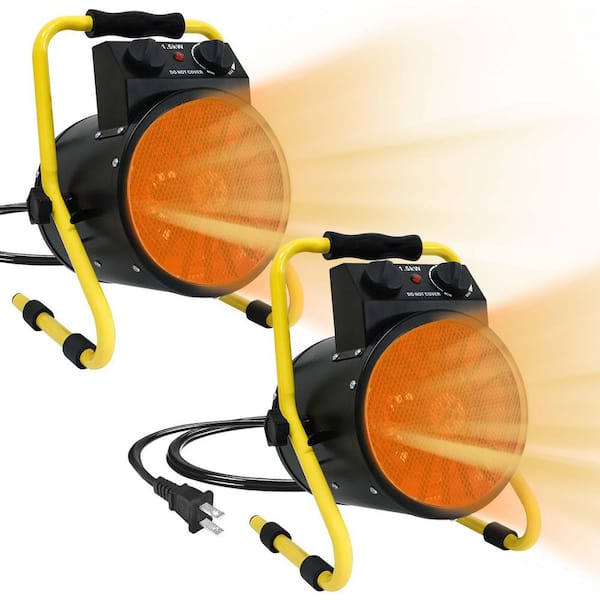 Greenhouse Heater 1500 W Electric Indoor/Outdoor Ceramic Fan Portable Space Heater with Overheat Protection, 2 Pack