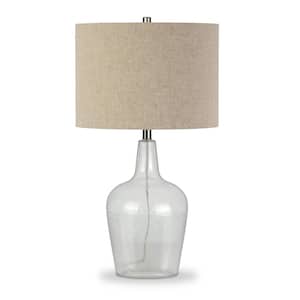 Helix 26-3/4 in. Clear Watermarked Glass Fillable Table Lamp