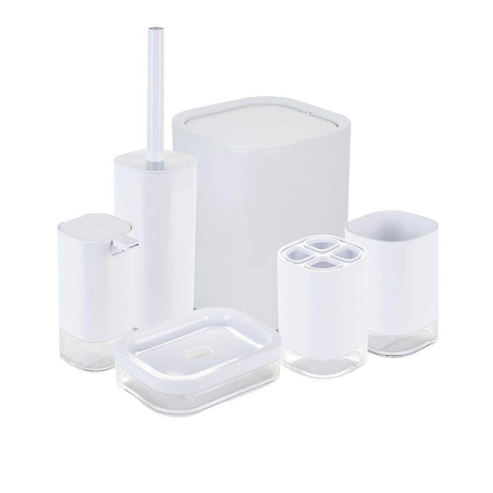 Hulife White Plastic Bath Accessory Set in the Bathroom Accessories  department at