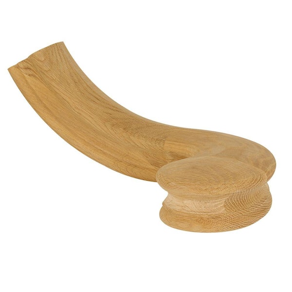 Stair Parts 7540 Unfinished White Oak Left-Hand Turn-Out Handrail Fitting