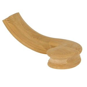 Stair Parts 7540 Unfinished White Oak Left-Hand Turn-Out Handrail Fitting