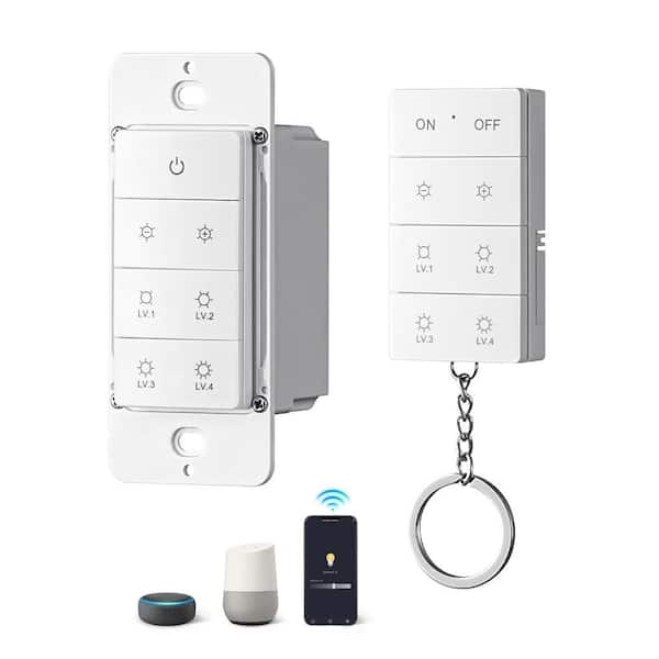 Remote/2.4 GHz WiFi Smart Control, Single-Pole Electrical Light Dimmer Switch Works with Alexa and Google Homex