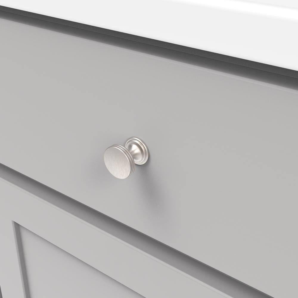 Stainless Steel Round Mushroom Cabinet Knob with Mounting Hardware