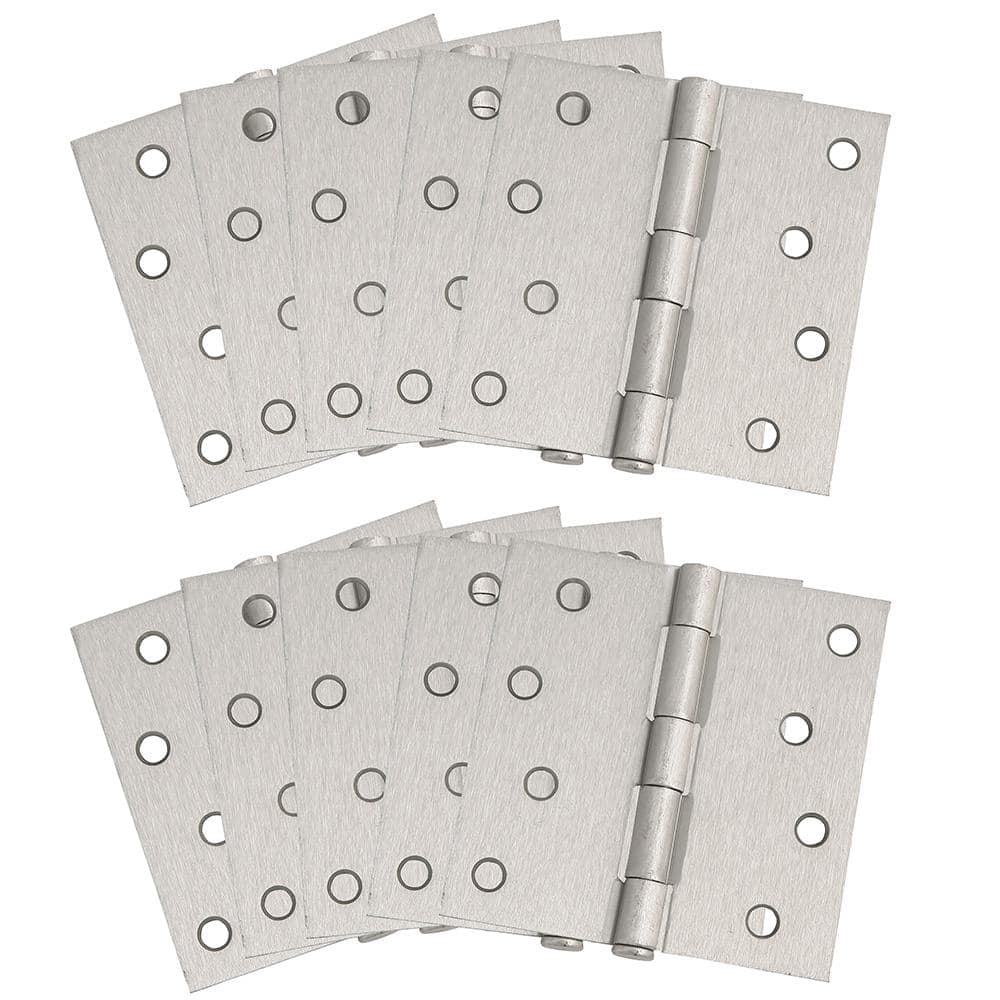 4 in. Square Corner Satin Nickel Door Hinge Value Pack (10 per Pack) price history on PriceWatchPro