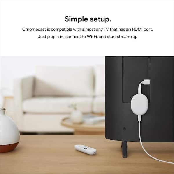 Chromecast with Google TV Streaming in 4K HDR - Snow GA01919-US - The Home Depot